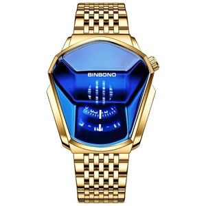 Binbono Men's Multifunctional Waterproof Steel Band Quartz Watch